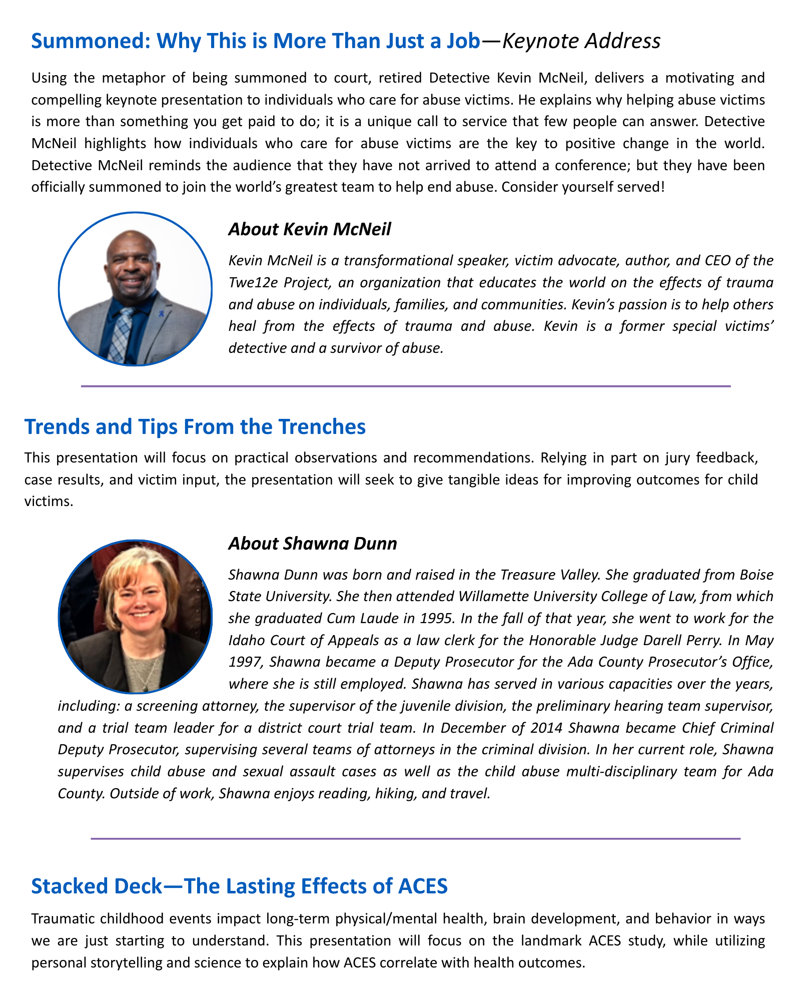 Presentations and Speakers